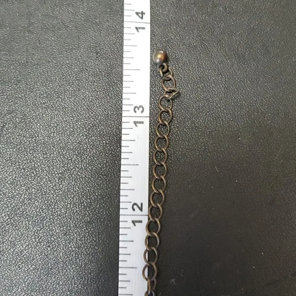 Bronze tone leaf necklace 22-24.5" - Picture 11 of 11